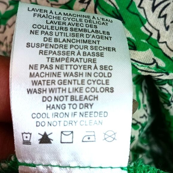 House Of Harlow 1960 100% Cotton Green Floral Tiered Skirt sz L Boho Cottagecore - Picture 7 of 8